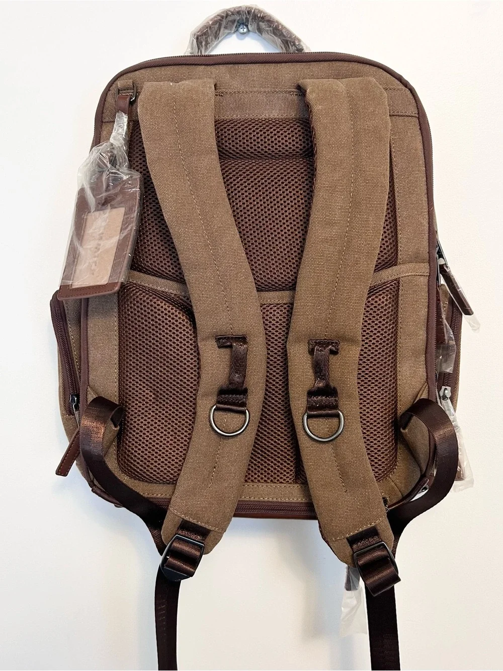 Renwick Treated Canvas & Leather Business Backpack with RFID protection (Brown)